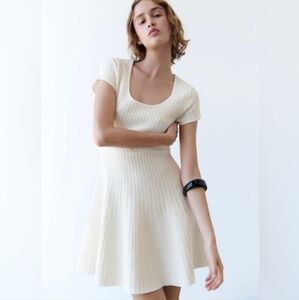 NWT Zara Knit White Dress - Size L